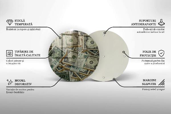 Chopping board glass Dollars