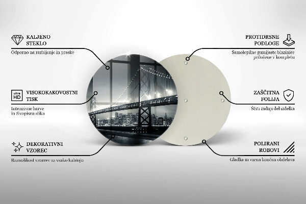Chopping board glass Benjamin Franklin bridge