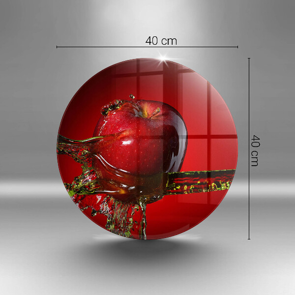 Chopping board glass Apple fruit in water