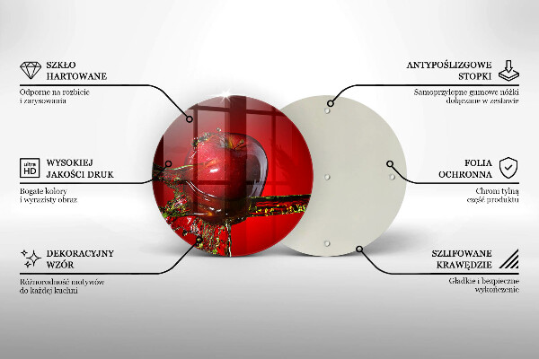 Chopping board glass Apple fruit in water