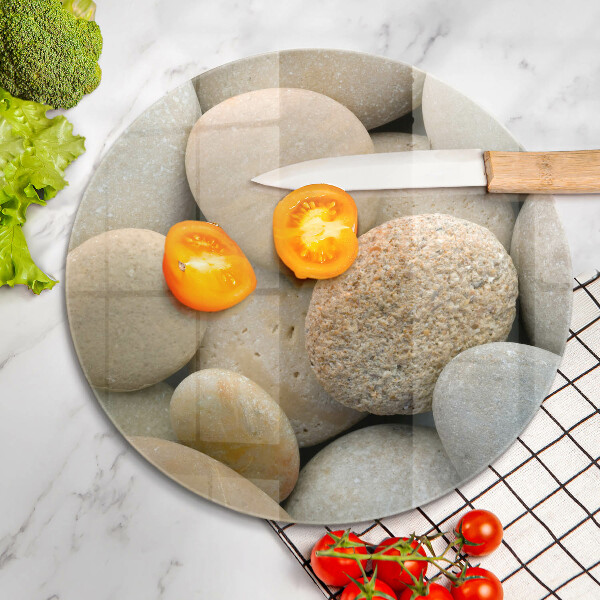 Chopping board glass Oval stone pattern