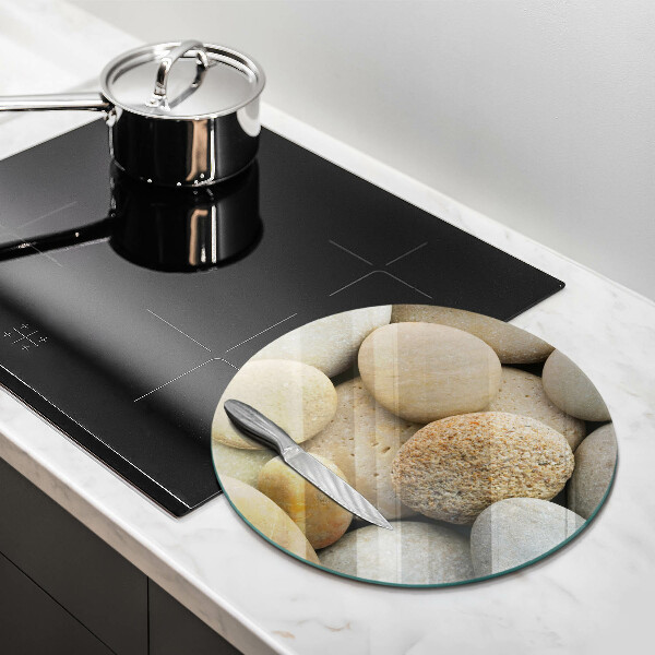Chopping board glass Oval stone pattern