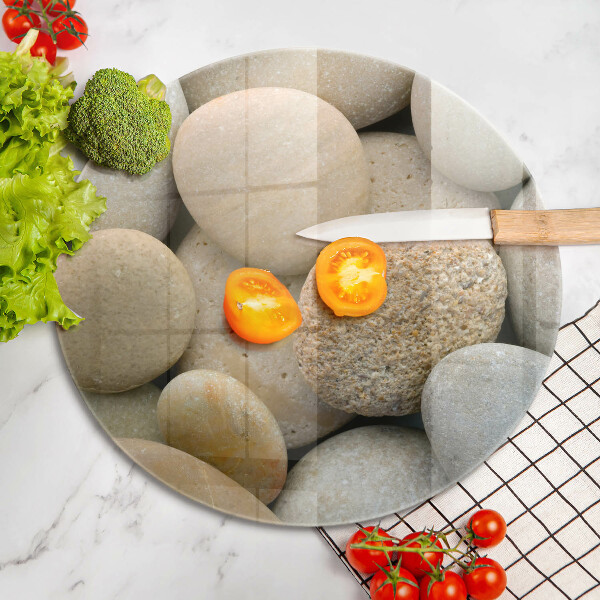 Chopping board glass Oval stone pattern
