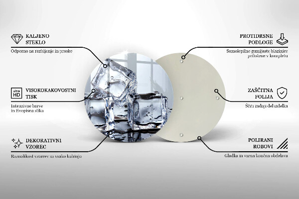 Chopping board glass Ice cubes