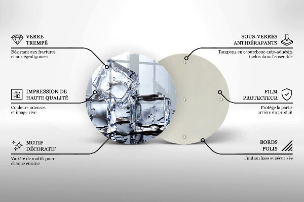 Chopping board glass Ice cubes