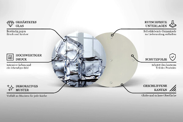 Chopping board glass Ice cubes