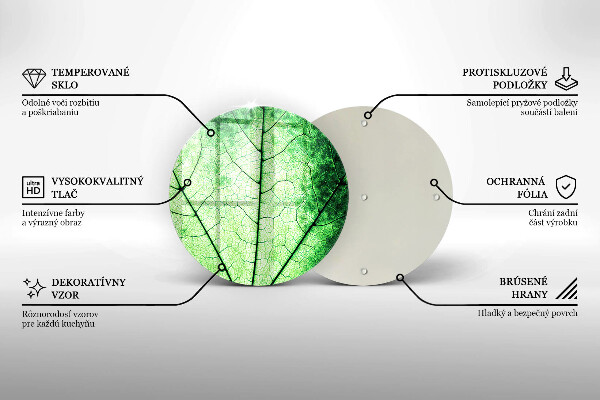 Chopping board glass Decorative leaf