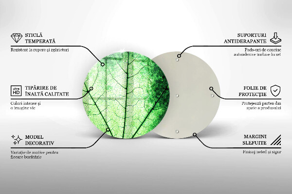 Chopping board glass Decorative leaf