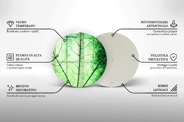 Chopping board glass Decorative leaf