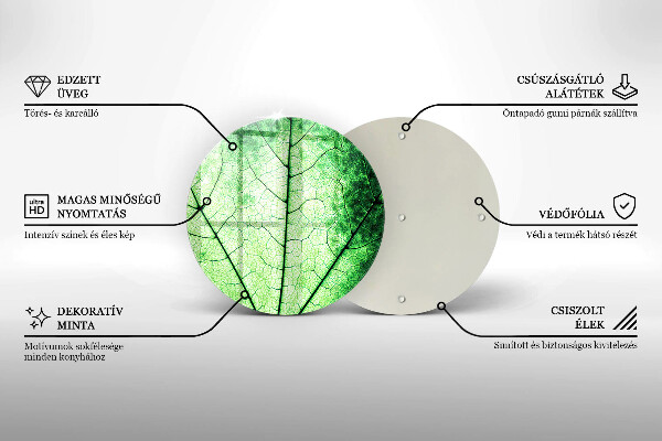 Chopping board glass Decorative leaf