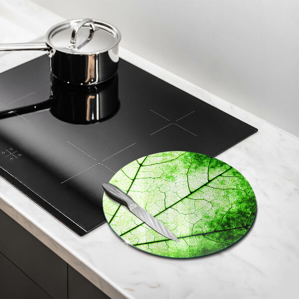 Chopping board glass Decorative leaf