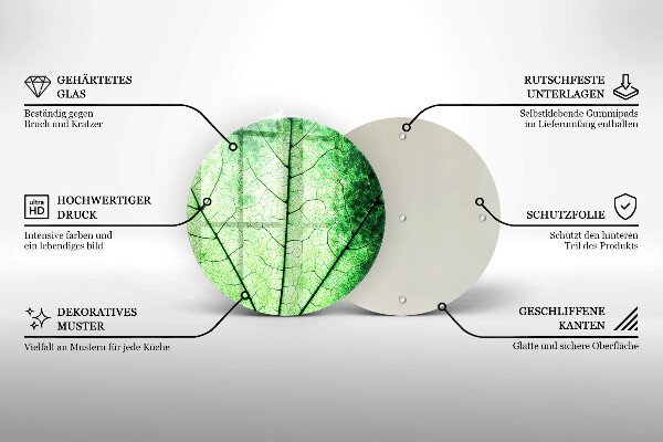 Chopping board glass Decorative leaf