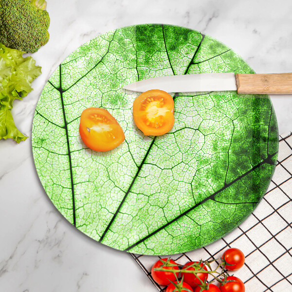 Chopping board glass Decorative leaf