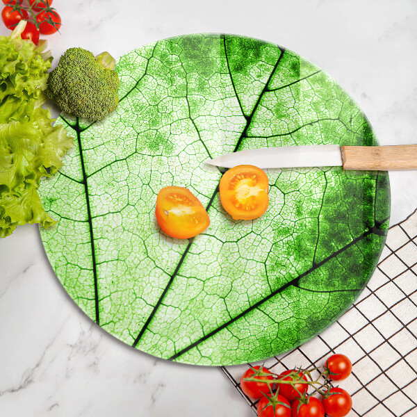 Chopping board glass Decorative leaf