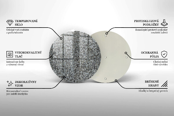 Chopping board glass Stone texture