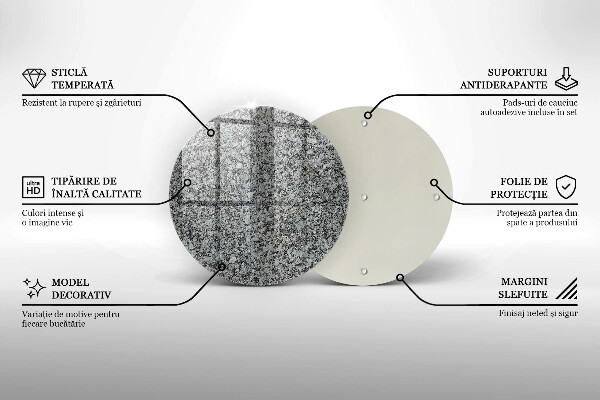 Chopping board glass Stone texture