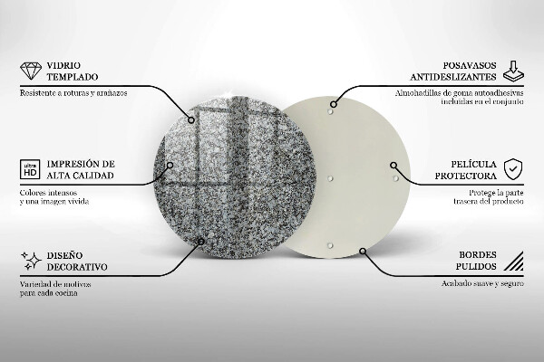 Chopping board glass Stone texture