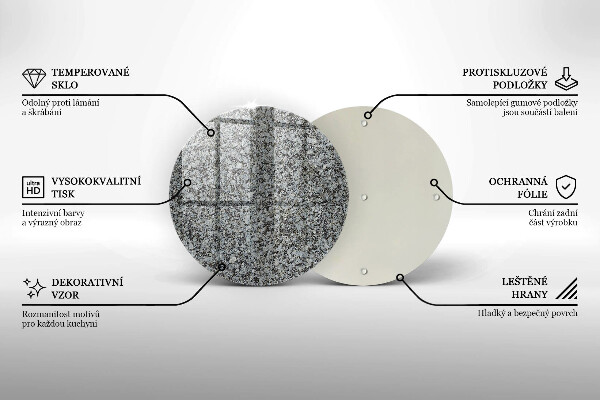 Chopping board glass Stone texture