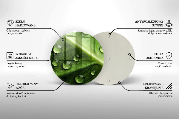 Chopping board glass Nature Rosa and Leaf