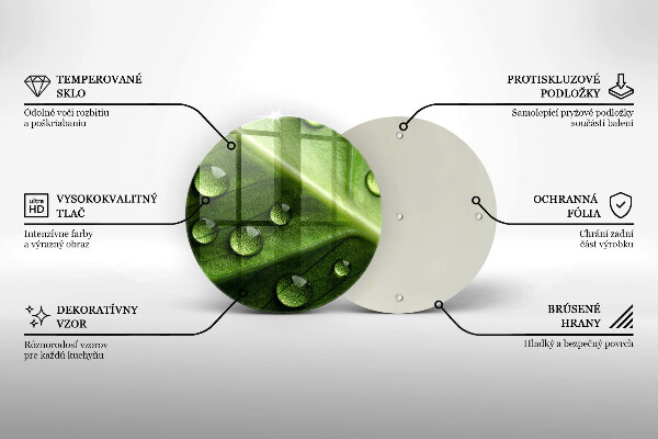 Chopping board glass Nature Rosa and Leaf