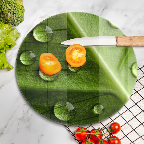 Chopping board glass Nature Rosa and Leaf