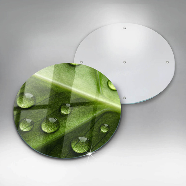 Chopping board glass Nature Rosa and Leaf