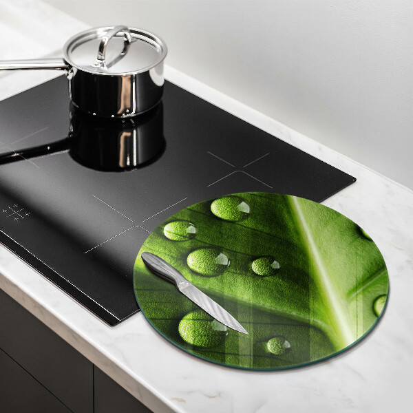 Chopping board glass Nature Rosa and Leaf