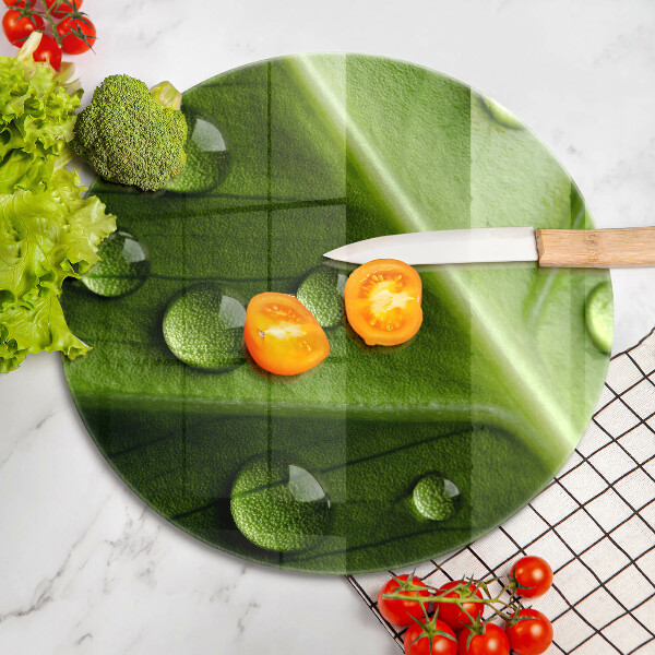 Chopping board glass Nature Rosa and Leaf