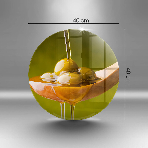 Chopping board glass Oliwa and olives