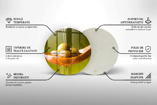 Chopping board glass Oliwa and olives