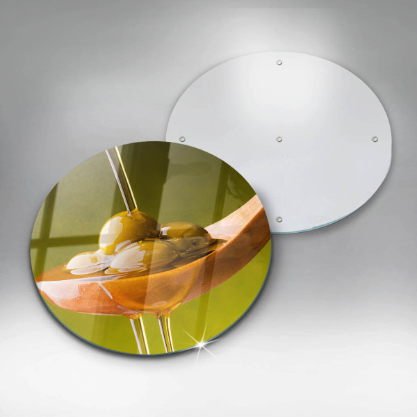 Chopping board glass Oliwa and olives