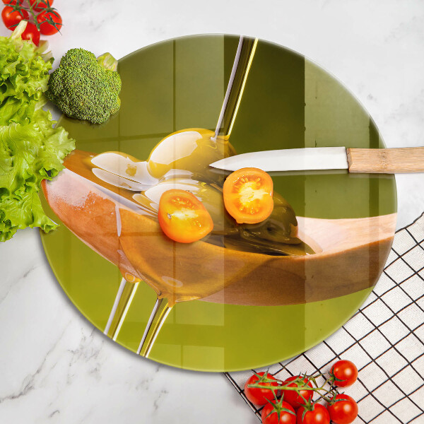 Chopping board glass Oliwa and olives