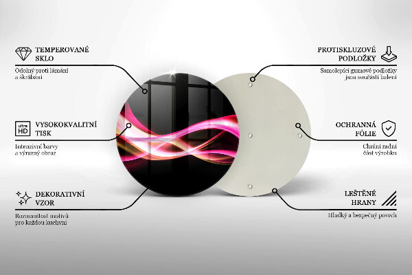 Chopping board glass Neon Smoke abstraction