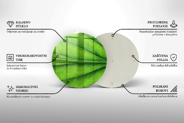 Chopping board glass Nature leaf veins