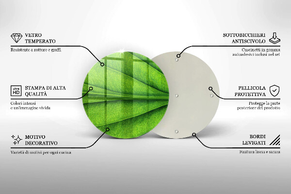 Chopping board glass Nature leaf veins