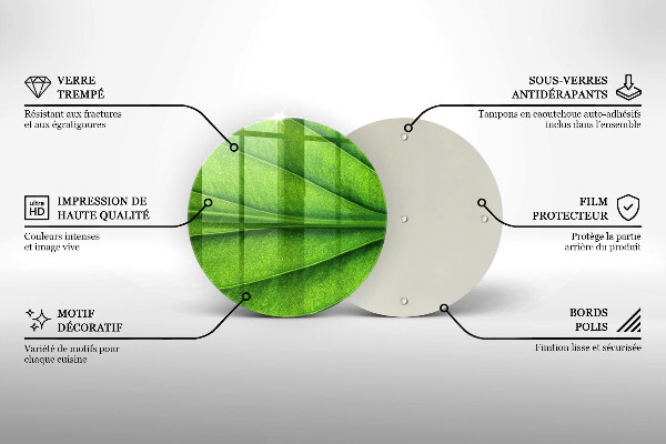 Chopping board glass Nature leaf veins
