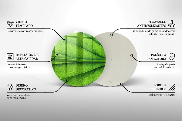 Chopping board glass Nature leaf veins