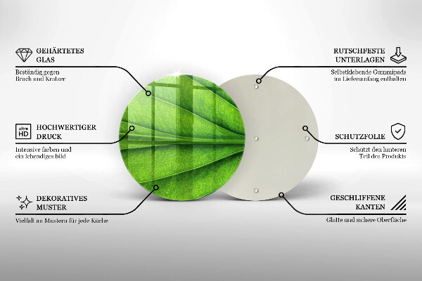 Chopping board glass Nature leaf veins