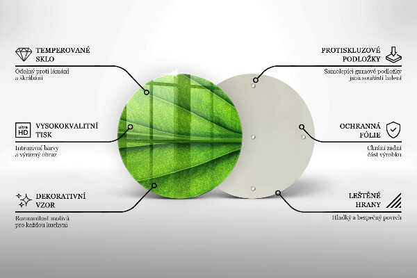 Chopping board glass Nature leaf veins