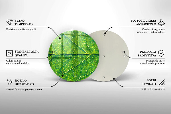 Chopping board glass Leaf lines nature
