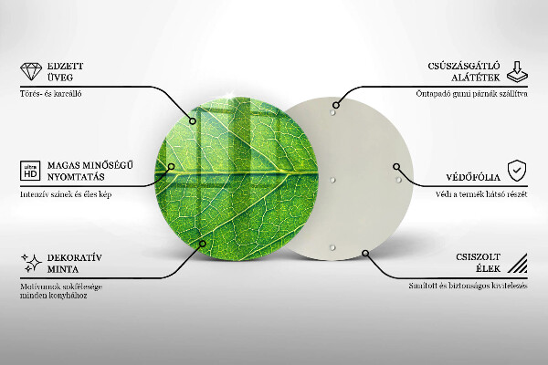 Chopping board glass Leaf lines nature