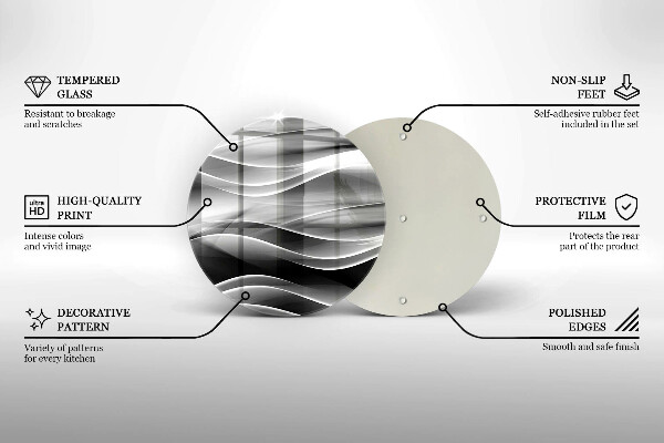 Chopping board glass Abstraction of smoke lines