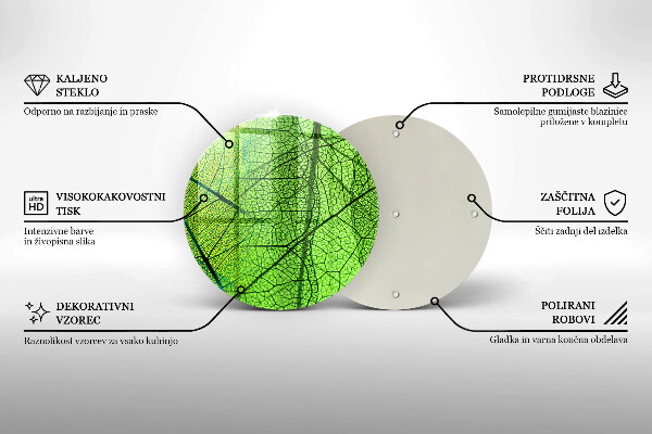 Chopping board glass Natura leaves