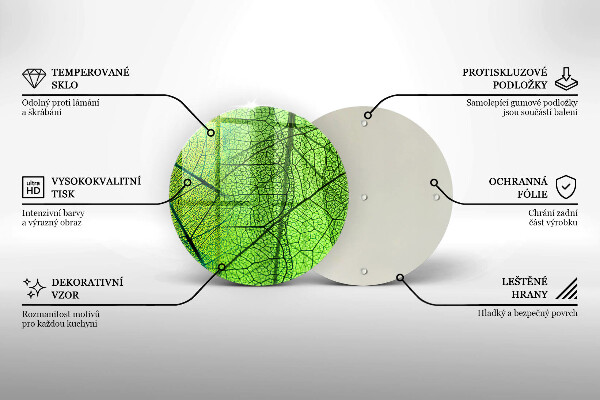 Chopping board glass Natura leaves