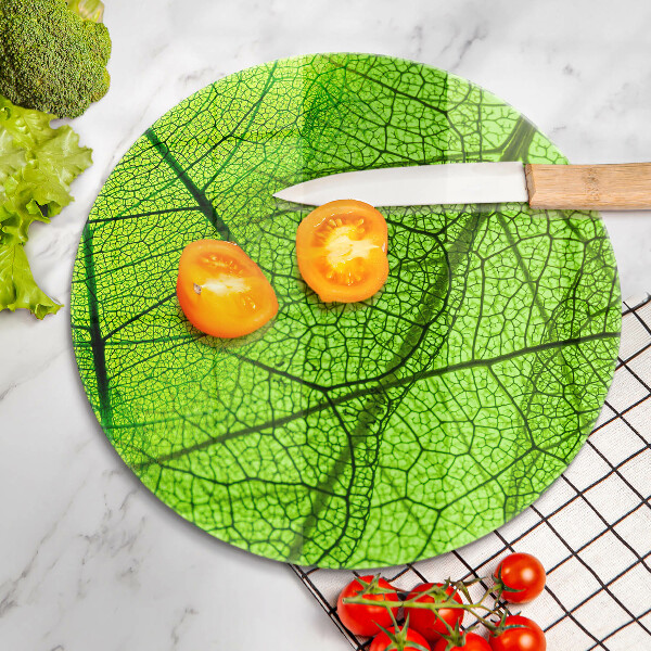 Chopping board glass Natura leaves