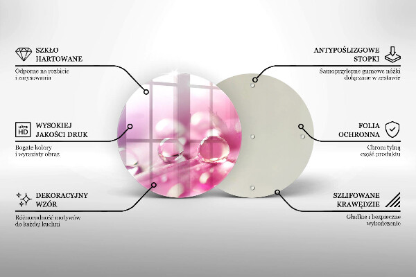 Chopping board glass Rosa flower petals