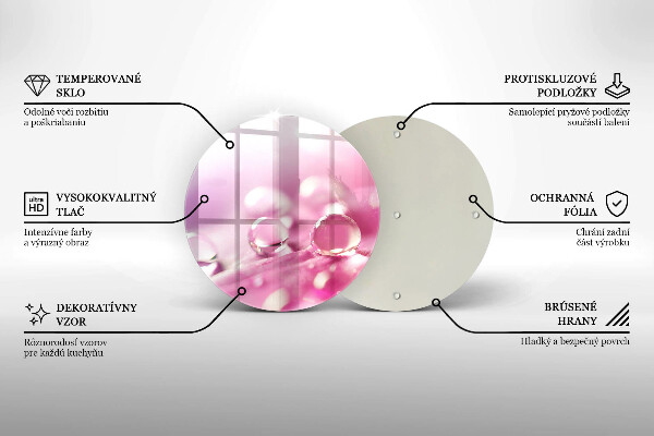 Chopping board glass Rosa flower petals