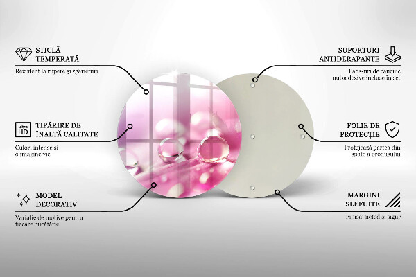 Chopping board glass Rosa flower petals