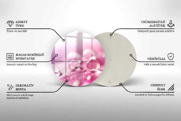 Chopping board glass Rosa flower petals
