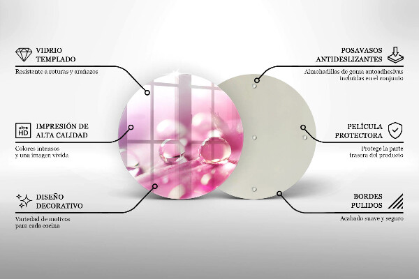 Chopping board glass Rosa flower petals